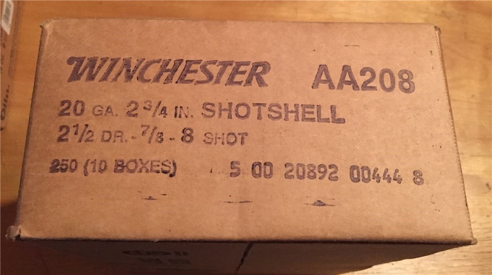 20 Gauge 250 rounds Winchester 8 Shot - 250 Shells - FULL CASE -img-1