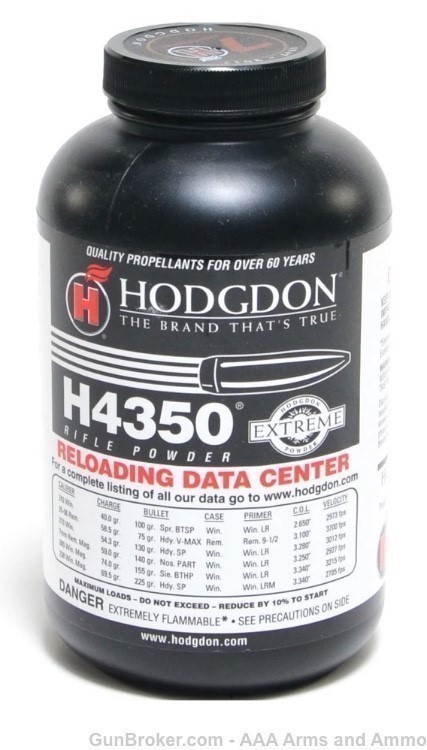 Hodgdon H4350 powder - 1 POUND - H4350 - 2022 LOT-img-2