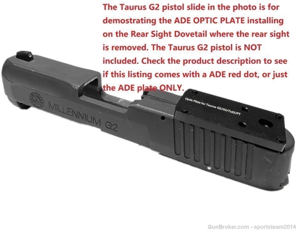 Taurus TX22,PT140,G2,PT709,PT740 Optic Plate for Vortex Venom/Viper Red Dot-img-5