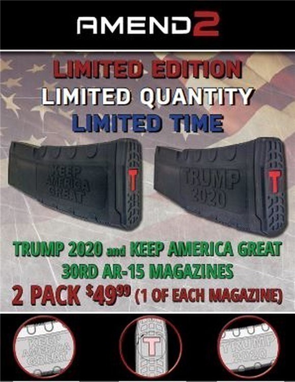 Amend2 Exclusive Trump Keep America Great 2 Pack Magazines 223 Rem/556NATO-img-0