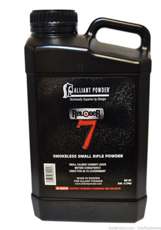 ALLIANT Reloder 7 Small Rifle powder 5 Pounds No Credit card fees -img-0