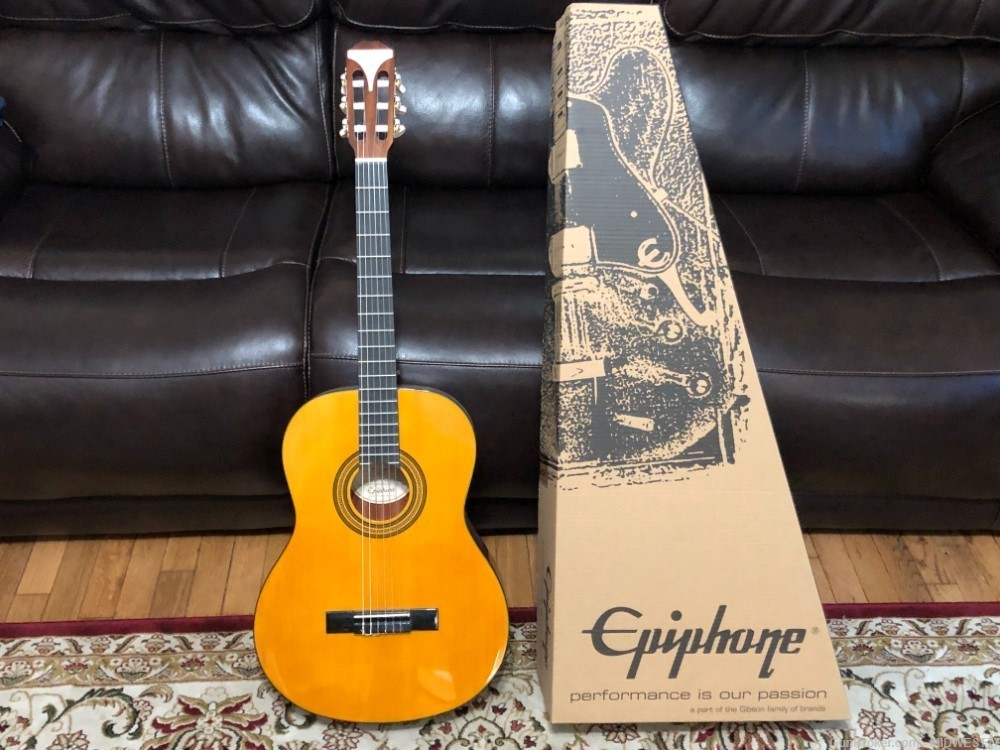 Epiphone Pro 1 Classic Nylon-String Guitar Antique Natural Finish-img-0