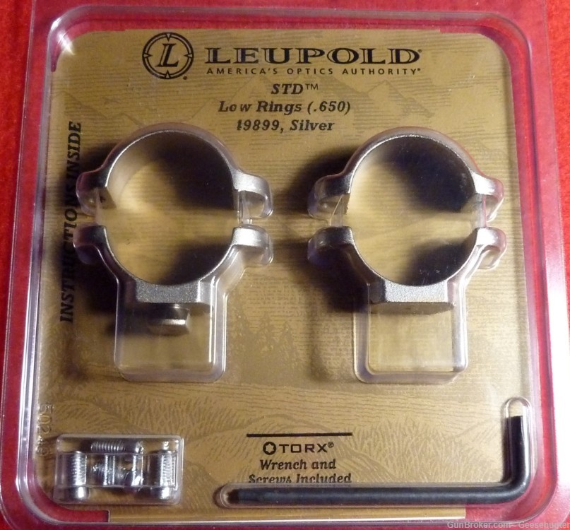 Leupold Standard Rifle Scope Ring, 1in, Low, Silver, Steel, 49899-img-0