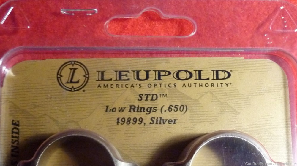 Leupold Standard Rifle Scope Ring, 1in, Low, Silver, Steel, 49899-img-1