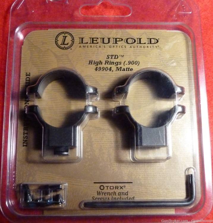 Leupold Standard Rifle Scope Ring, 1in, High, Matte Black, Steel, 49904-img-0
