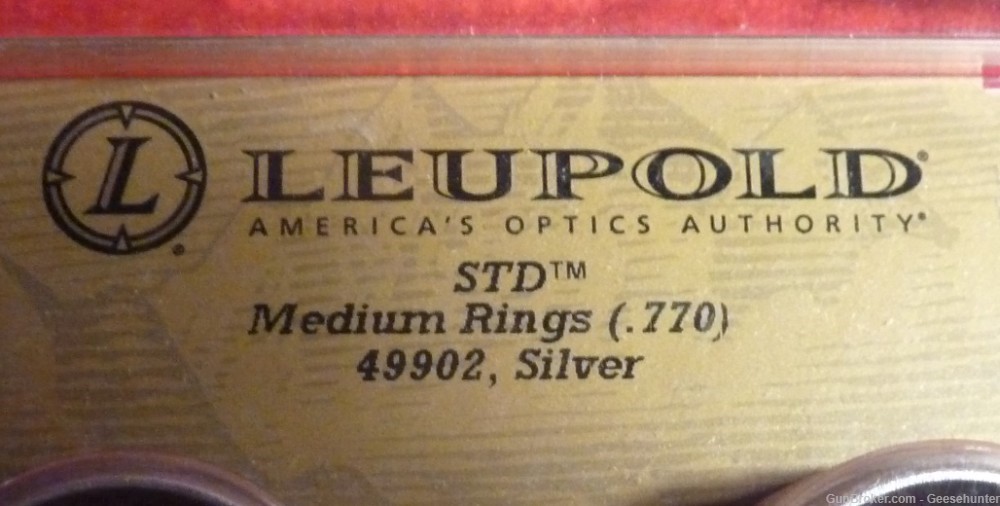 Leupold Standard Rifle Scope Ring, 1in, Medium, Silver, Steel, 49902-img-1
