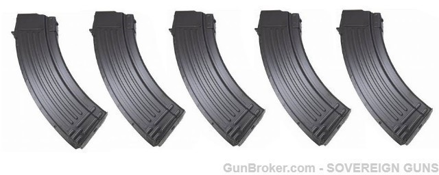 5 AK47 Magazines Black Steel AK-47 30rd Mag NEW-img-0