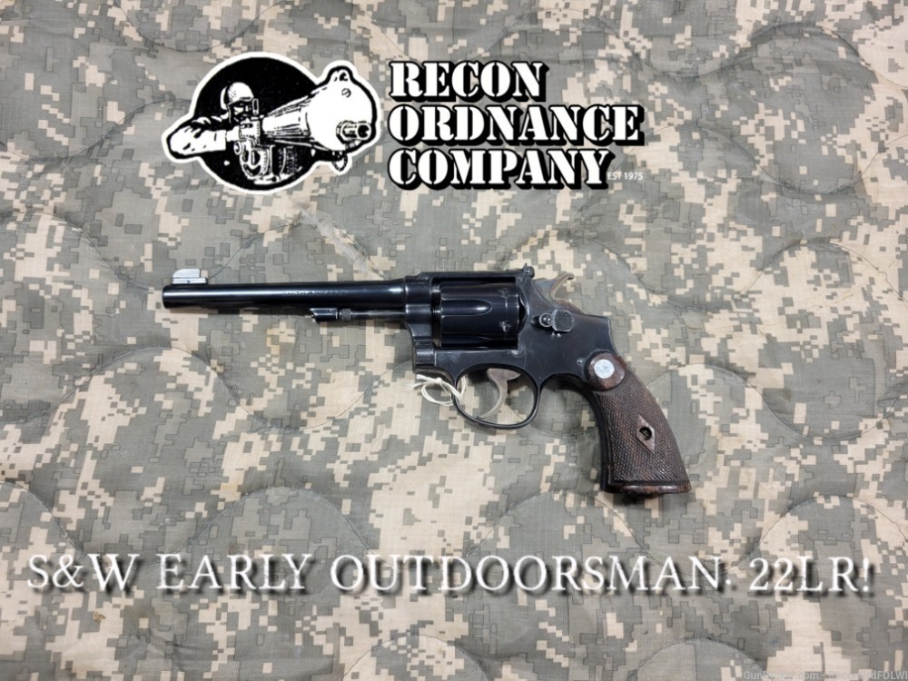 Smith & Wesson Early Outdoorsman .22LR Revolver! 6.5" Barrel S&W Revolver -img-0