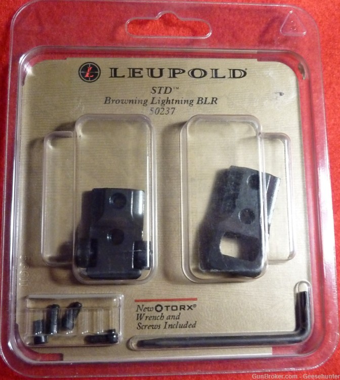 Leupold 2-Piece Rifle Scope Mount Base, Browning BLR, Black, Steel, 50237-img-0