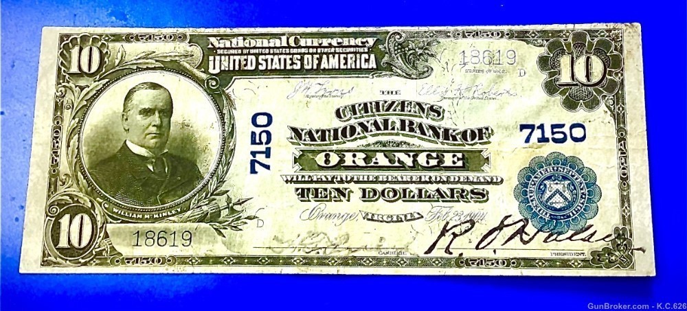Only 9 still exist, 1904 Fed. Reserve Bank note Orange Virginia -img-0