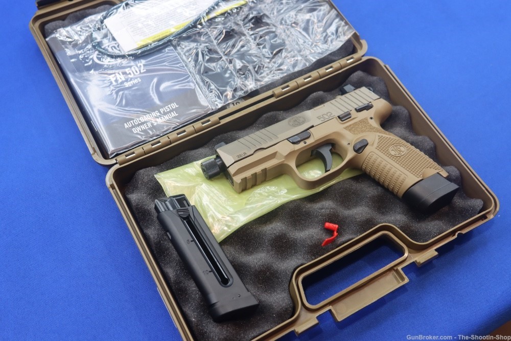 FN America Model 502 Tactical Pistol 22LR FDE Optics Ready 15RD Threaded 22-img-0