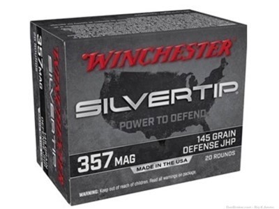 357 Mag Winchester Silvertips JHP 20 Ct .357 Magnum hollow pts silver tips