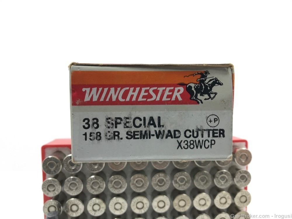 Winchester .38 Spl +P 158 Gr Semi-Wad Cutter FULL Vintage Box 1099-NX -img-2