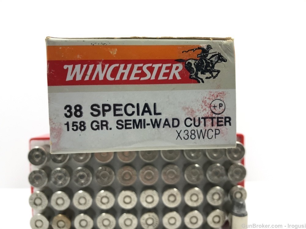 Winchester .38 Spl +P 158 Gr Semi-Wad Cutter FULL Vintage Box 1100-NX-img-4