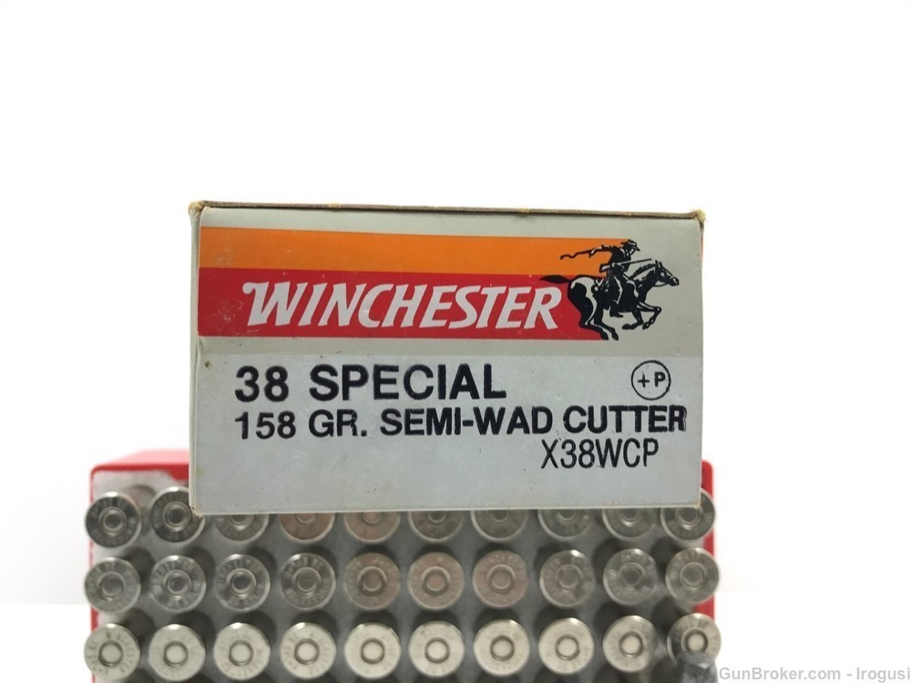 Winchester .38 Spl +P 158 Gr Semi-Wad Cutter FULL Vintage Box 1100-NX-img-2