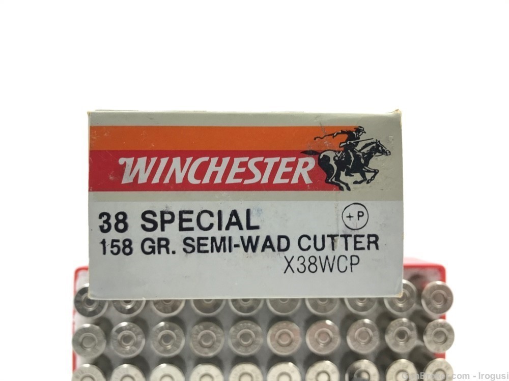 Winchester .38 Spl +P 158 Gr Semi-Wad Cutter FULL Vintage Box 1101-NX-img-2