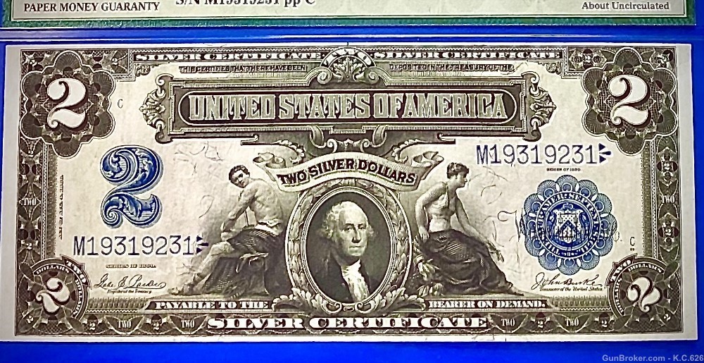 1899 $2 Silver Certificate, Porthole Note Free Shipping -img-0