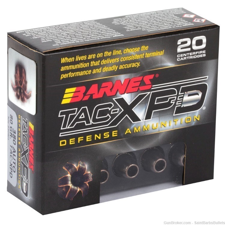Barnes TAC-XPD .380 ACP 80gr HP - 50 Rounds -img-1