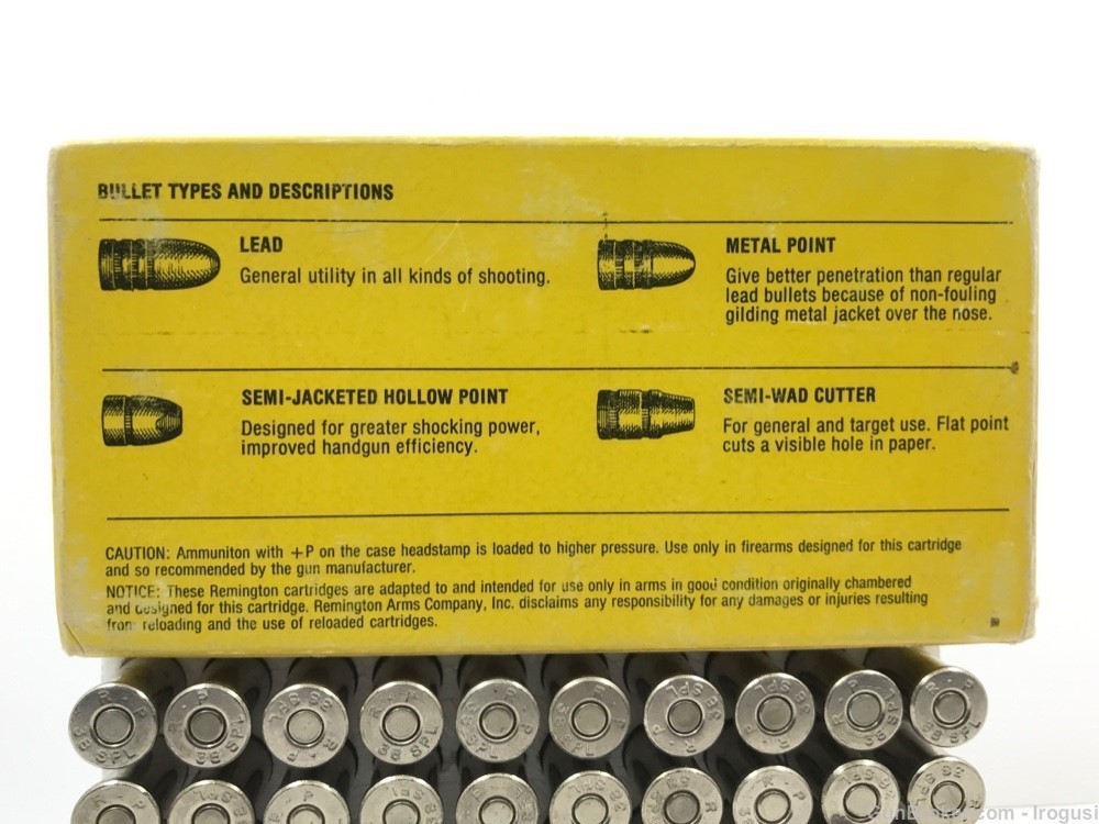 Remington .38 Special 158 Gr Lead FULL Vintage Box 1105-NX -img-5