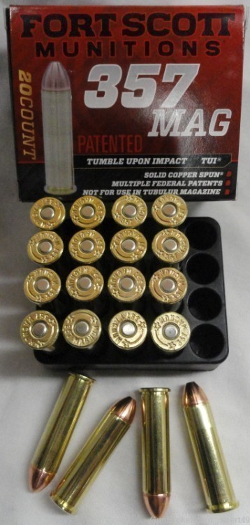 Fort Scott 357 Mag 125 gr Solid Copper Tumble Upon Impact DEFENSE 20 Rd Box-img-2