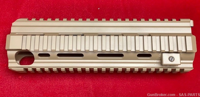 NEW Factory 9 Inch Quad Rail with AGB Cut-Out in FDE for HK416/MR556-img-3