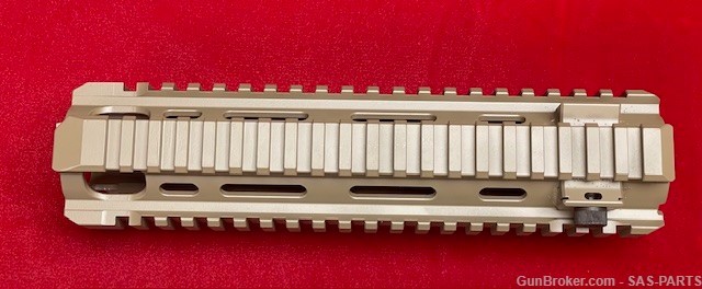 NEW Factory 9 Inch Quad Rail with AGB Cut-Out in FDE for HK416/MR556-img-5