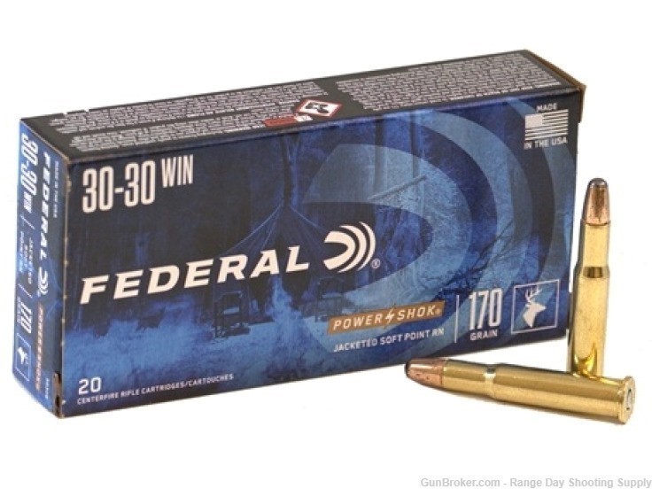 30-30 Win Federal Power Shok 40 Rounds 2 boxes 170gr Soft Point 3030 Ammo-img-0
