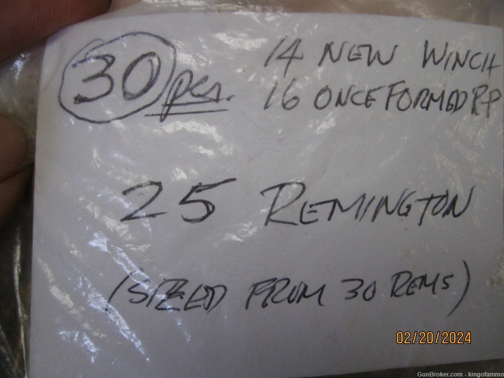 30 pcs 25 Remington Necked from 30 Rem Brass ; have more and 32 cal too-img-1