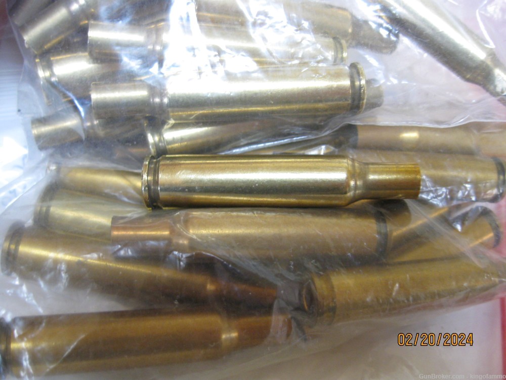 30 pcs 25 Remington Necked from 30 Rem Brass ; have more and 32 cal too-img-2