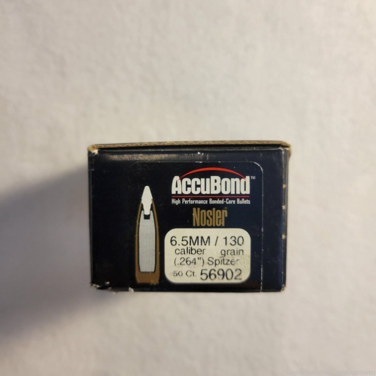 Nosler AccuBond 6.5MM 130GR Spitzer Bullets-img-1