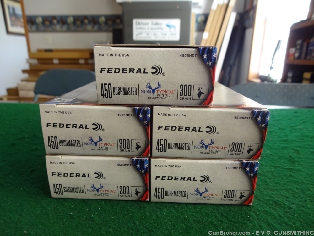 Federal Non-Typical 450 Bushmaster 300 gr (SP) 1900 fps 450BMDT1 100 ROUNDS-img-0