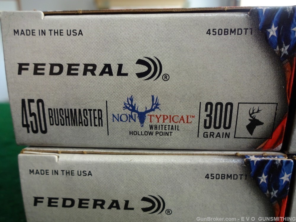 Federal Non-Typical 450 Bushmaster 300 gr (SP) 1900 fps 450BMDT1 100 ROUNDS-img-1