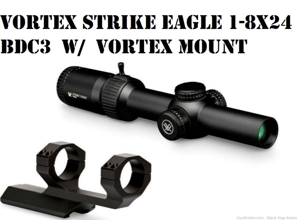 Vortex Strike Eagle 1-8x24 scope W/ Vortex Mount  AR-BDC3  gen2-img-0