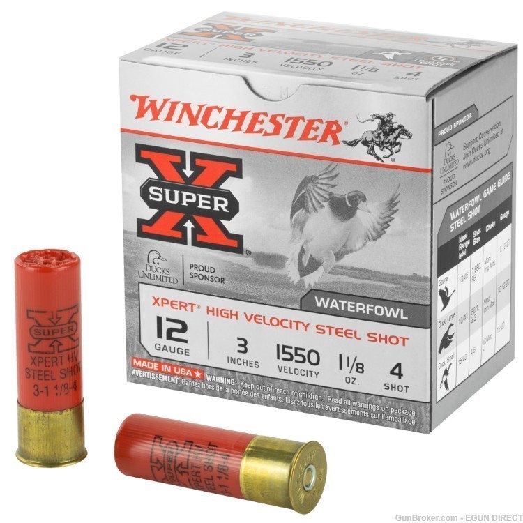 Winchester Ammunition Xpert HI-Velocity Steel 12 Gauge 3" #4 Steel-img-0