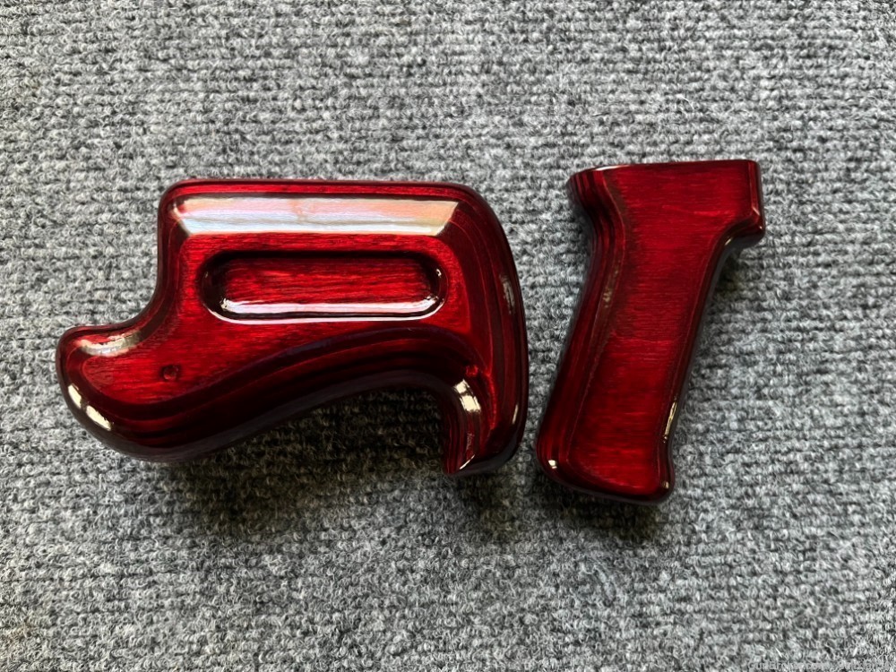 Ruby Red Laminate Gentlemans Micro Draco Wood Handguard and Pistol grip set-img-0