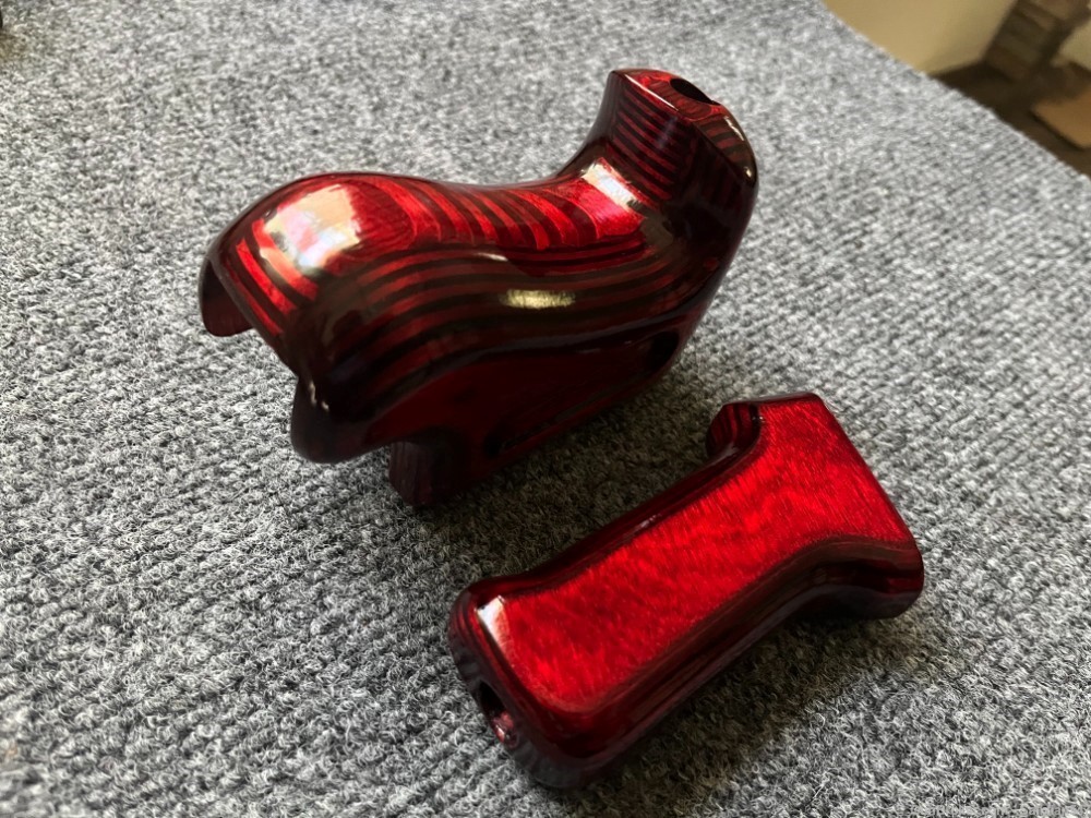Ruby Red Laminate Gentlemans Micro Draco Wood Handguard and Pistol grip set-img-1