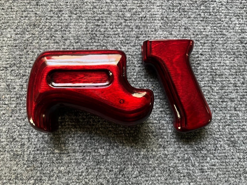 Ruby Red Laminate Gentlemans Micro Draco Wood Handguard and Pistol grip set-img-2
