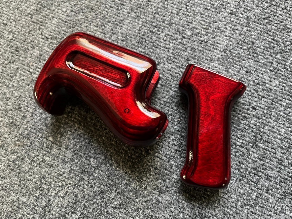 Ruby Red Laminate Gentlemans Micro Draco Wood Handguard and Pistol grip set-img-8