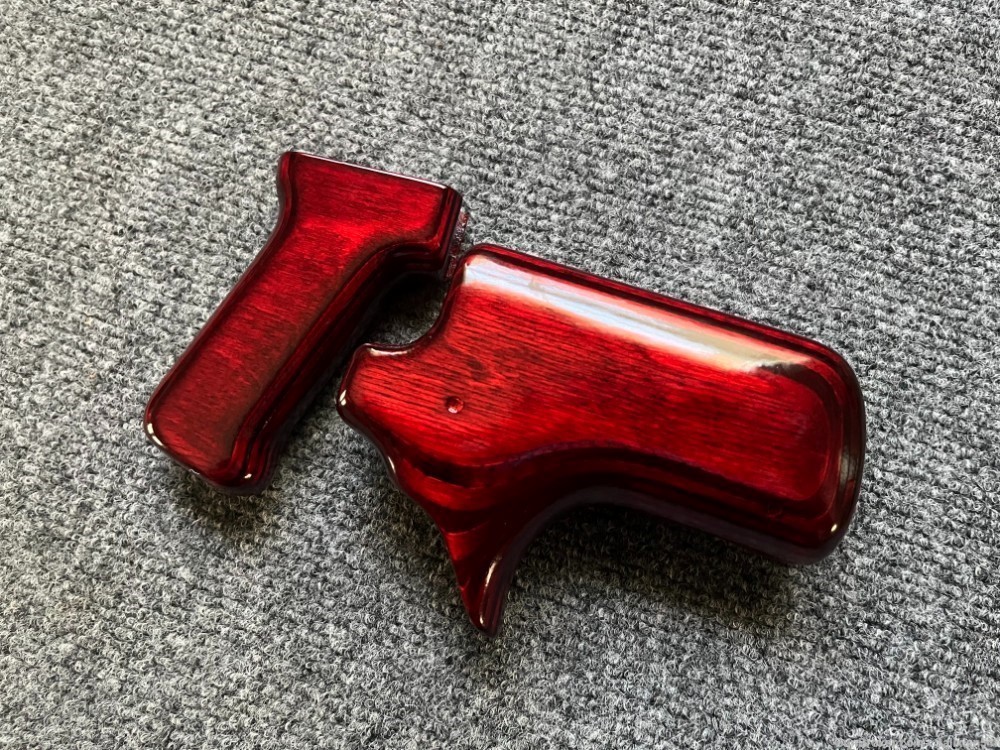 Ruby Red Laminate Sharkfin Micro Draco Wood Handguard and Pistol grip set-img-7