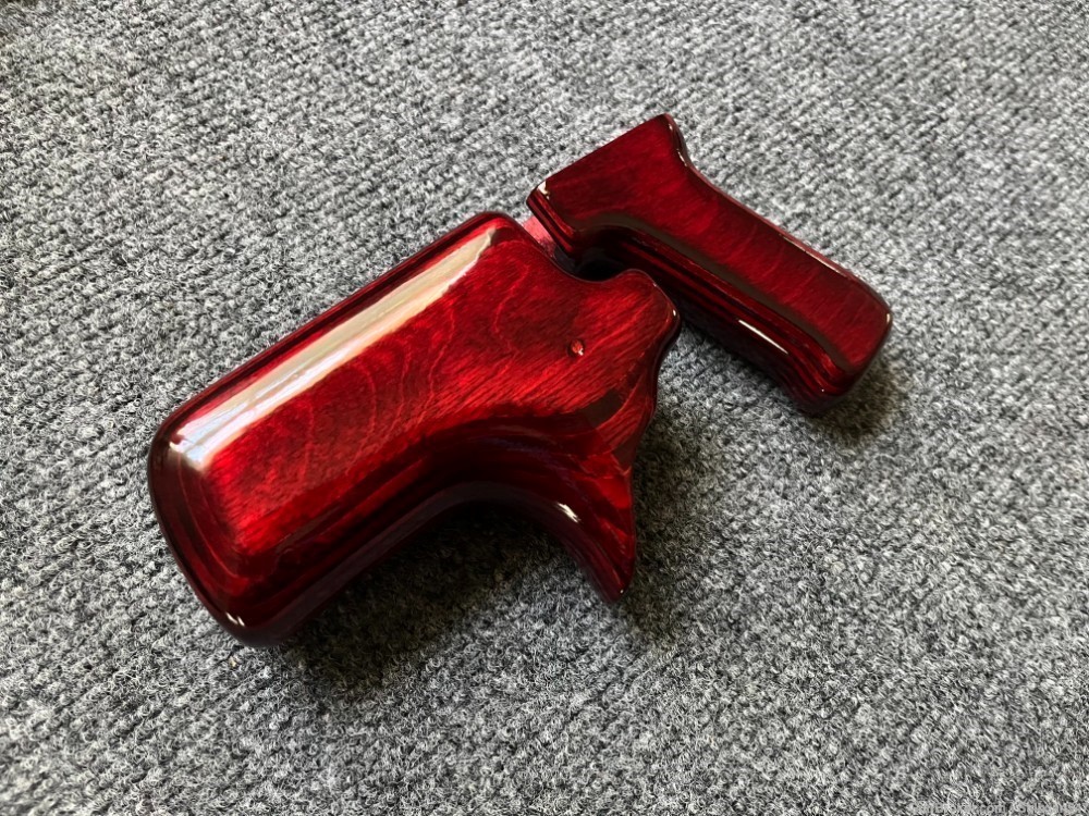 Ruby Red Laminate Sharkfin Micro Draco Wood Handguard and Pistol grip set-img-5