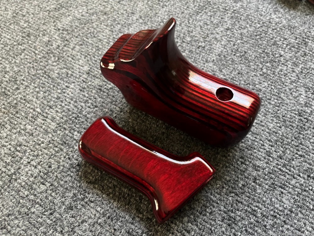 Ruby Red Laminate Sharkfin Micro Draco Wood Handguard and Pistol grip set-img-6