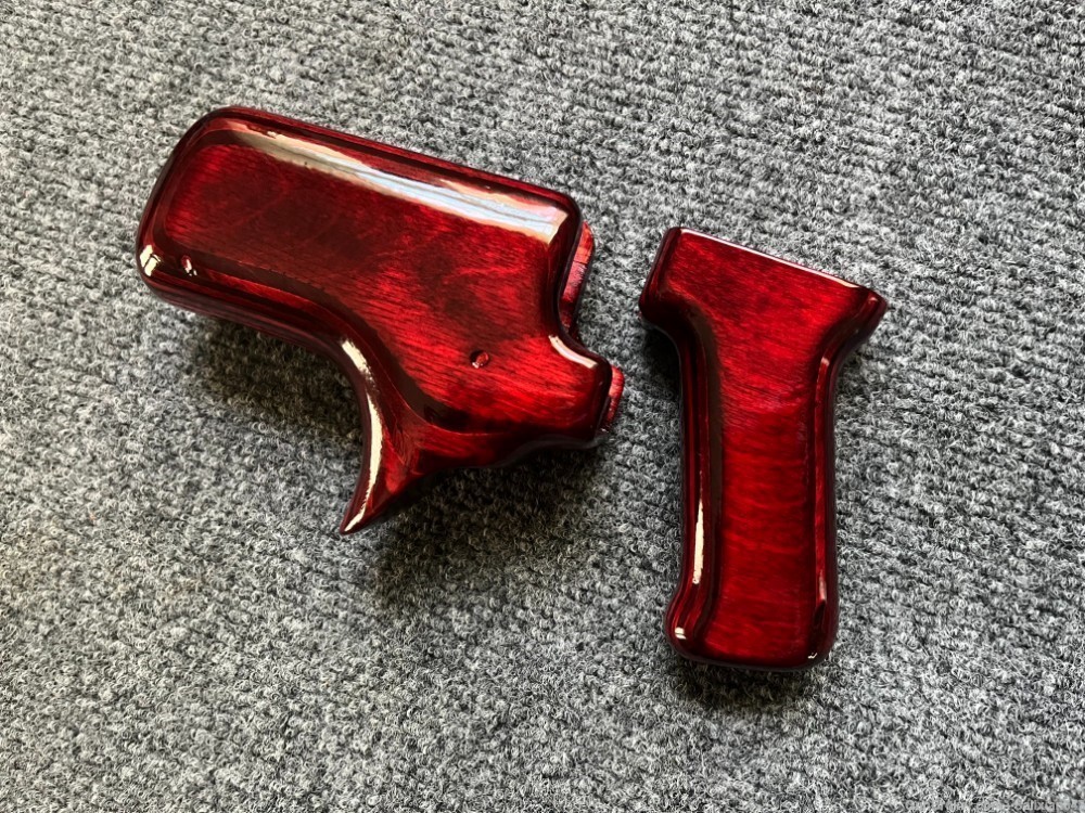 Ruby Red Laminate Sharkfin Micro Draco Wood Handguard and Pistol grip set-img-8