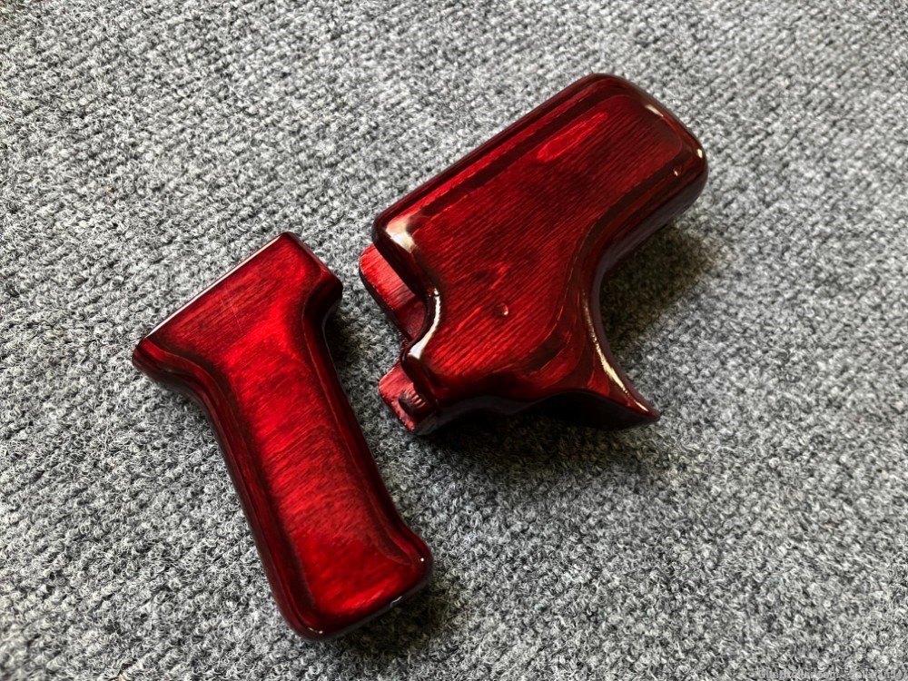 Ruby Red Laminate Sharkfin Micro Draco Wood Handguard and Pistol grip set-img-4
