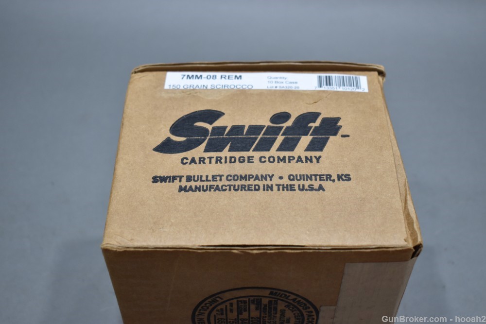 Sealed Case 200 Rds Swift Cartridge Company 7mm-08 Remington 150 G Scirocco-img-0