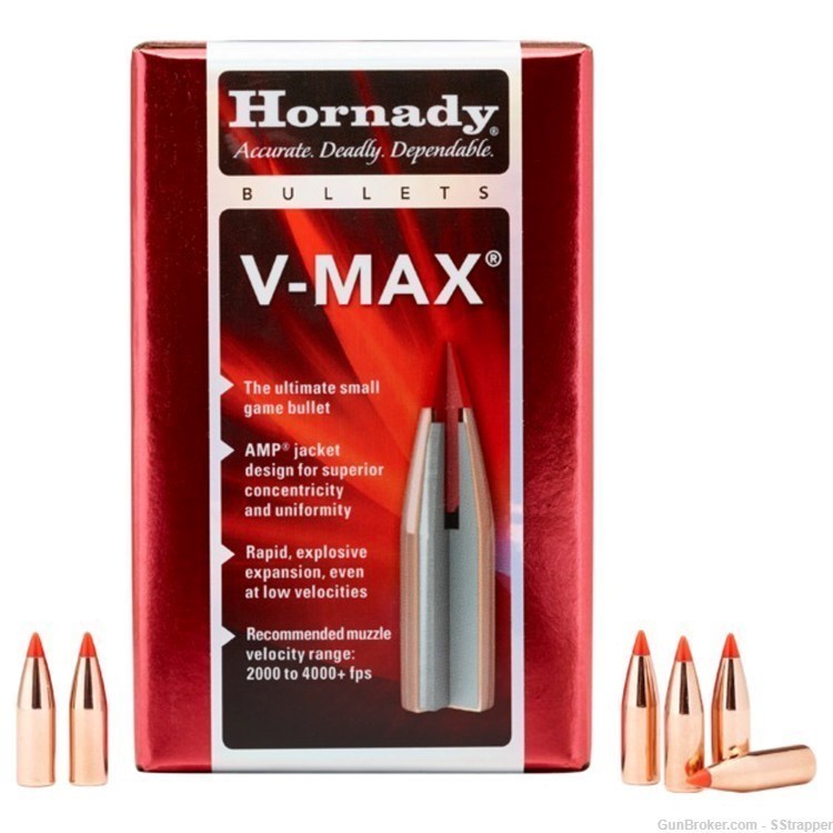 Hornady Rifle Bullets =22 cal/ .224 53 gr V-Max-img-0