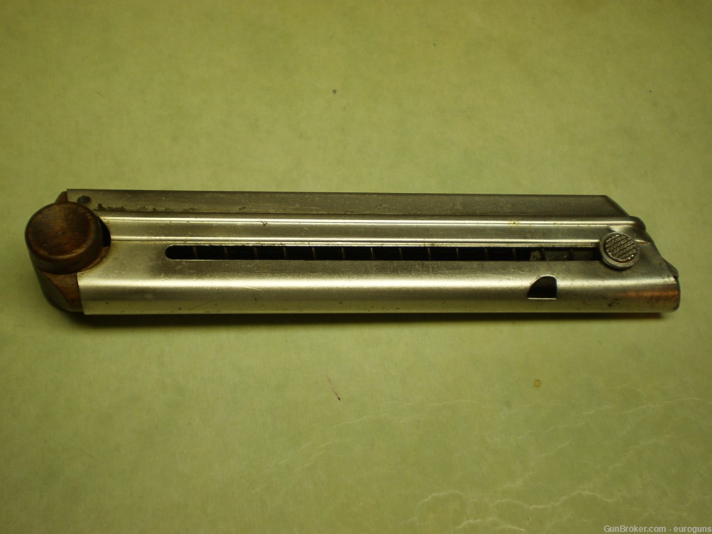 LUGER MAGAZINE, P-08, WW I, NICKEL, 9MM # 8284c, EXCELLENT CONDITION-img-0
