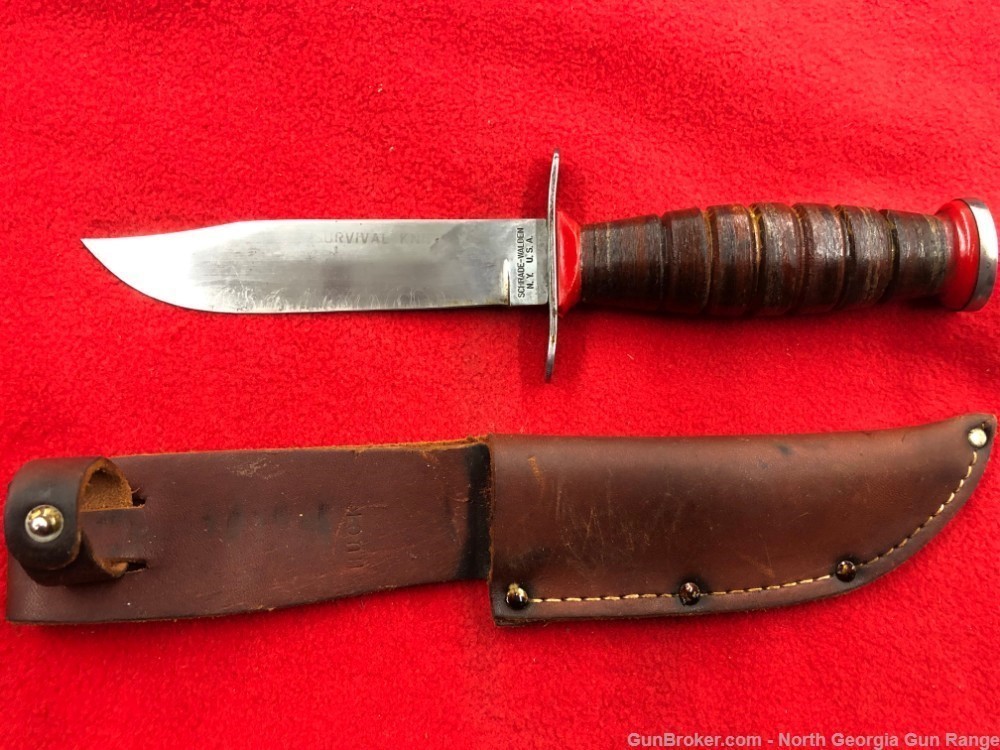  vintage schrade- walden Pilot Survival Knife 1953-1957 RARE For Sale-img-0
