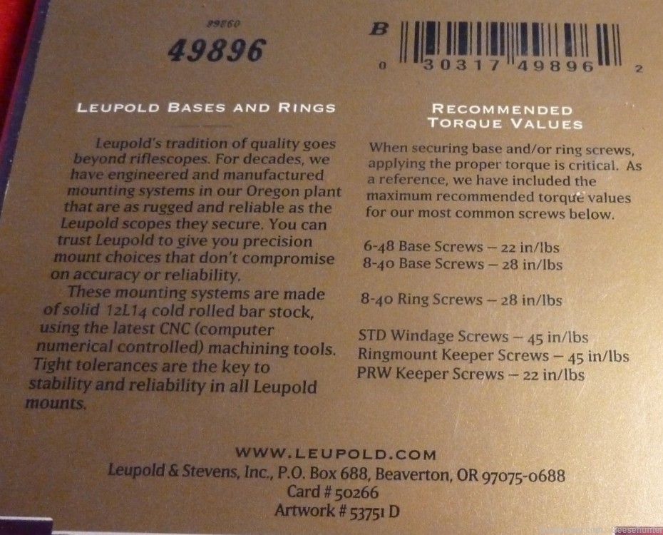 Leupold Standard Rifle Scope Ring, 1in, Super Low, Matte Black Steel 49896 -img-3