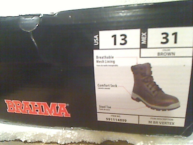 Brahma Vertex Steel Toe Tan Boots Size 13 New In Box-img-0