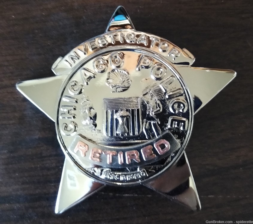 Badge Chicago Police Lieutenant Retired Obsolete style-img-0